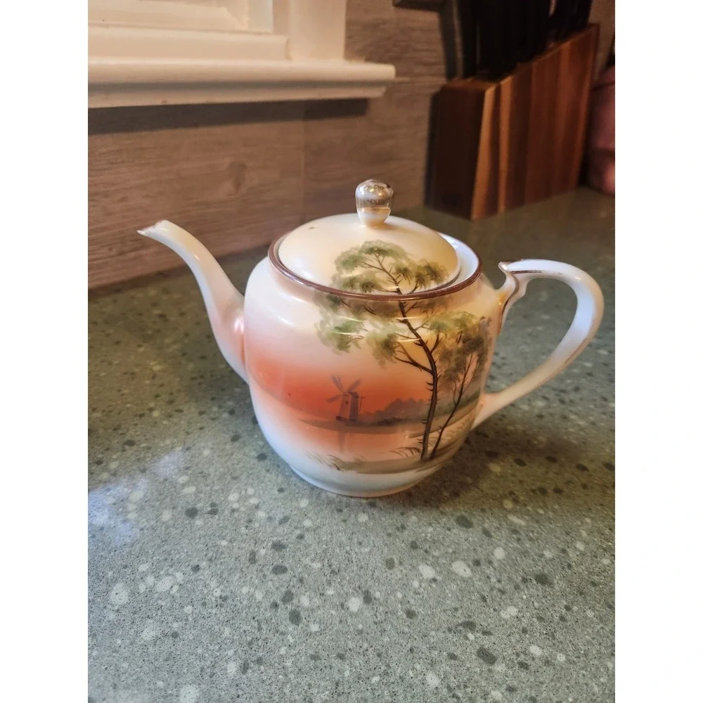 Antique 1911-1921 Nippon Japan Tree in the Meadow Teapot
